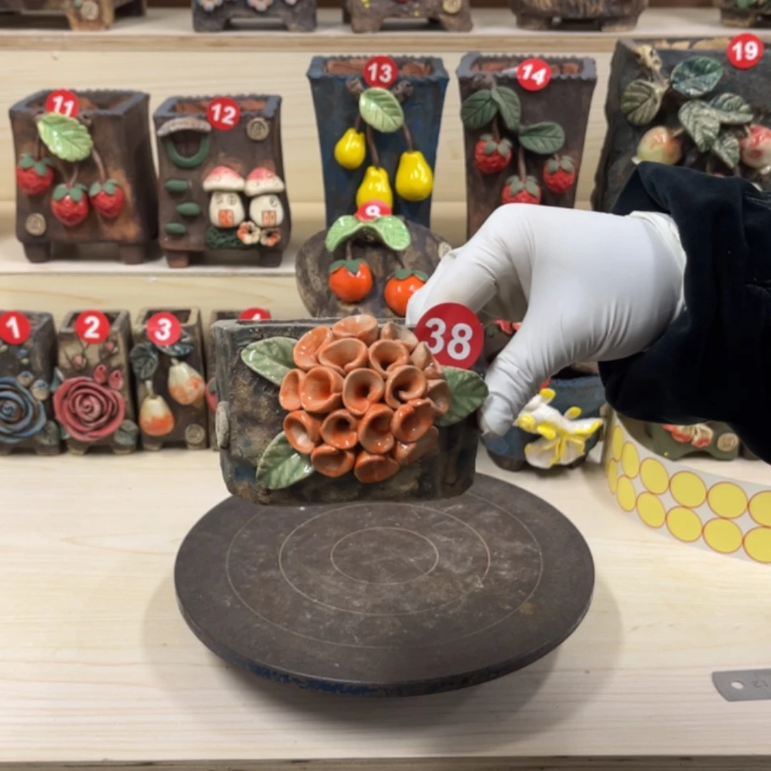 【闪购商品】紫砂花盆38号内口9×6脚高7