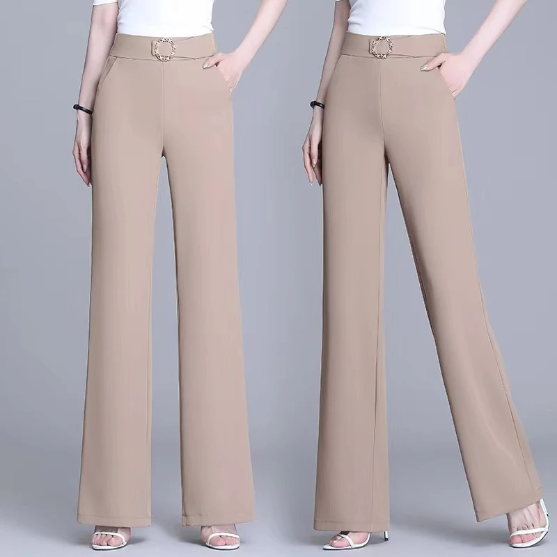 2025夏季新款时尚百搭阔腿直筒显瘦裤休闲垂感女裤子322长98