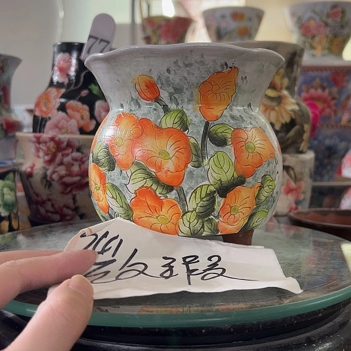 景德镇幸运花盆手绘韩式花盆