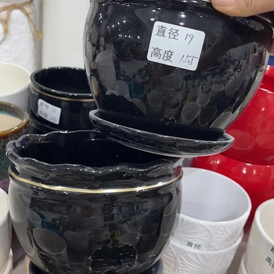 多肉绿植陶瓷花盆9.9包邮，有孔
