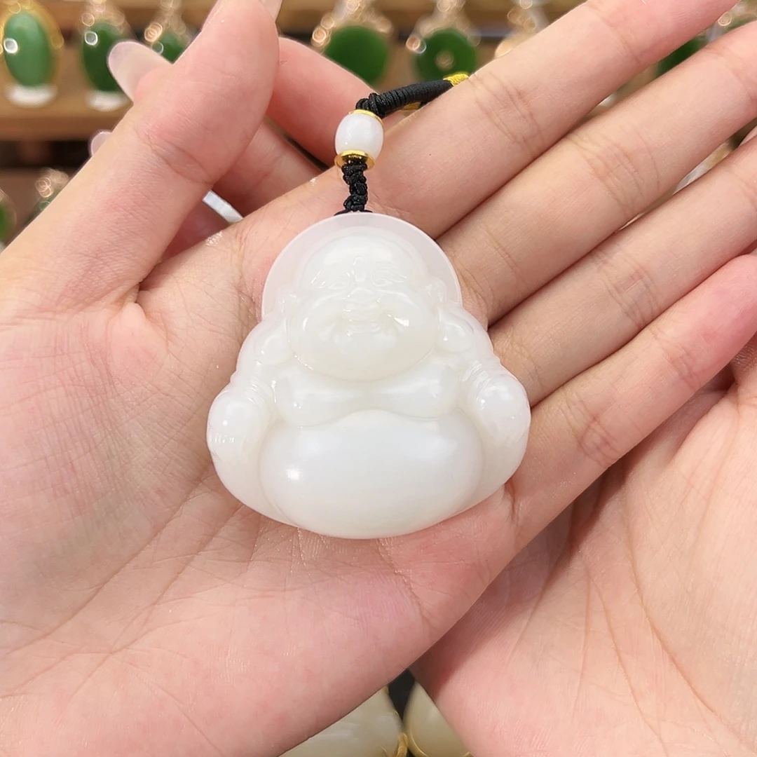 *****和田玉未镶嵌吊坠(不含链)白玉佛公47mm