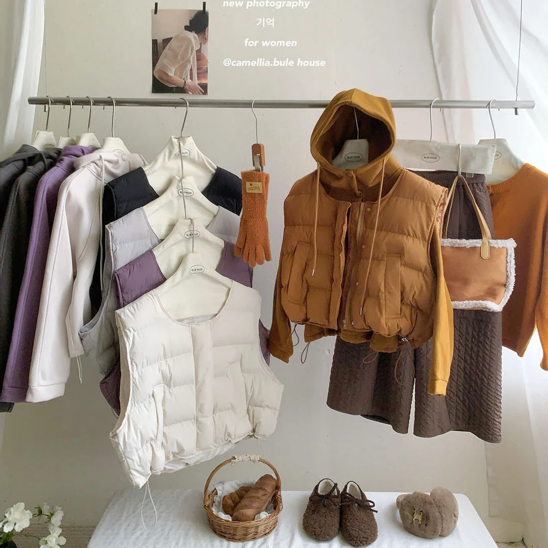 韩系宽松加厚马甲连帽加绒卫衣女冬设计感时尚叠穿保暖套装