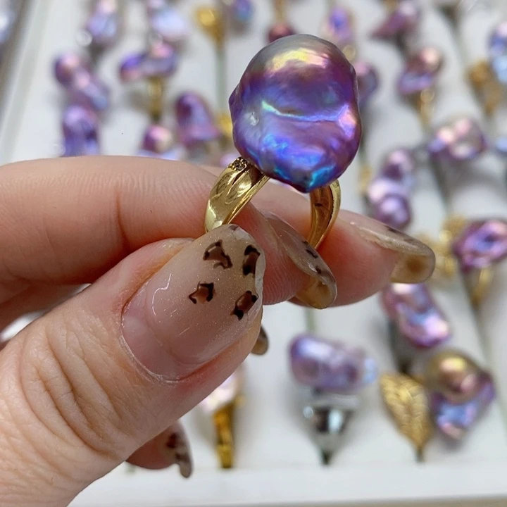 银S925镶嵌耳饰淡水珍珠浪****我