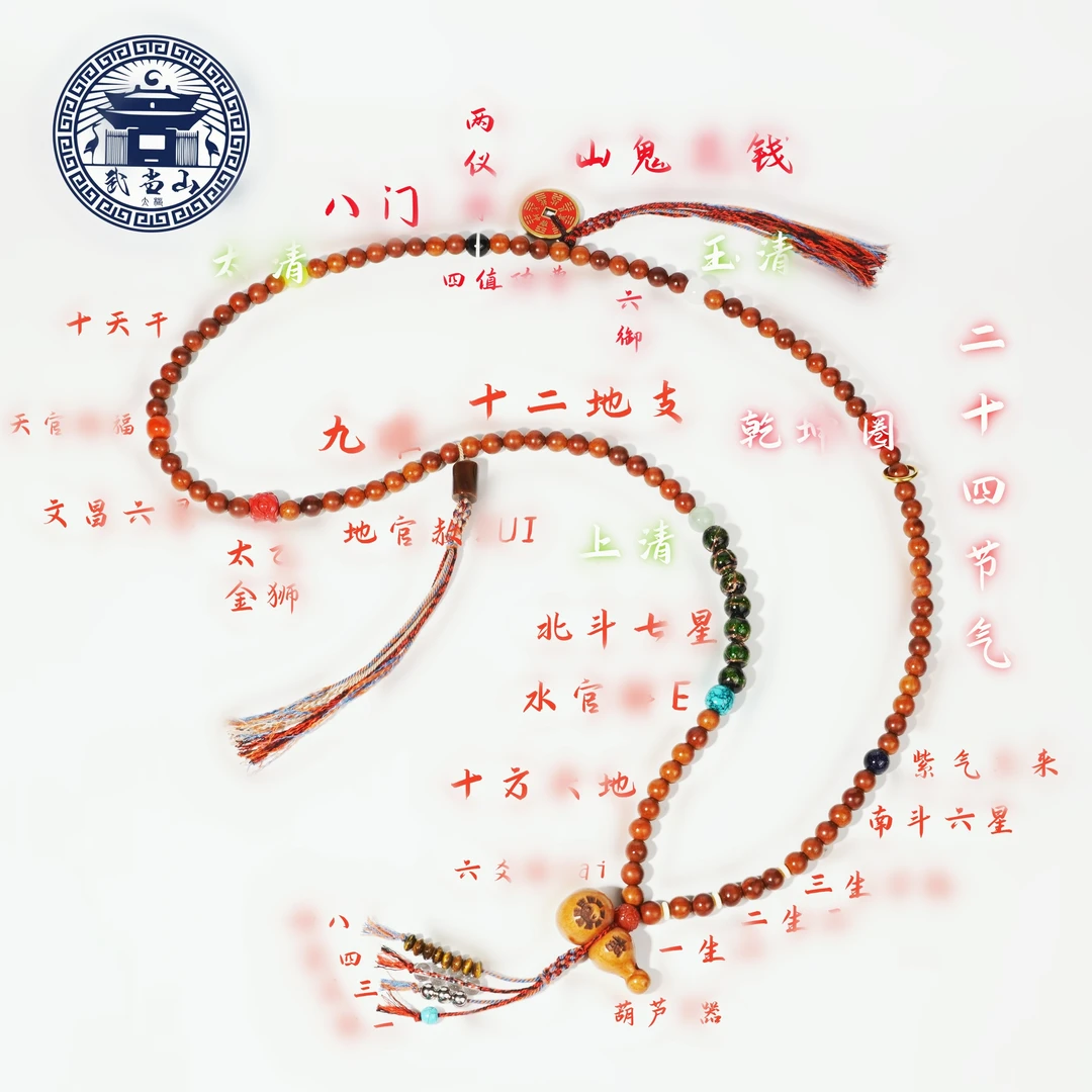 【武当山】*雷击枣木流珠108颗「三清」手串文玩