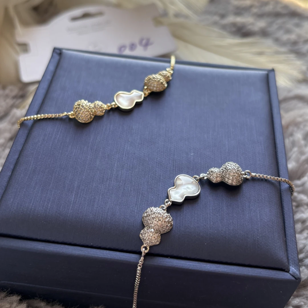 铜合金锆石手链 铜合金轻奢小众精致高级感时尚气质手链百搭饰品