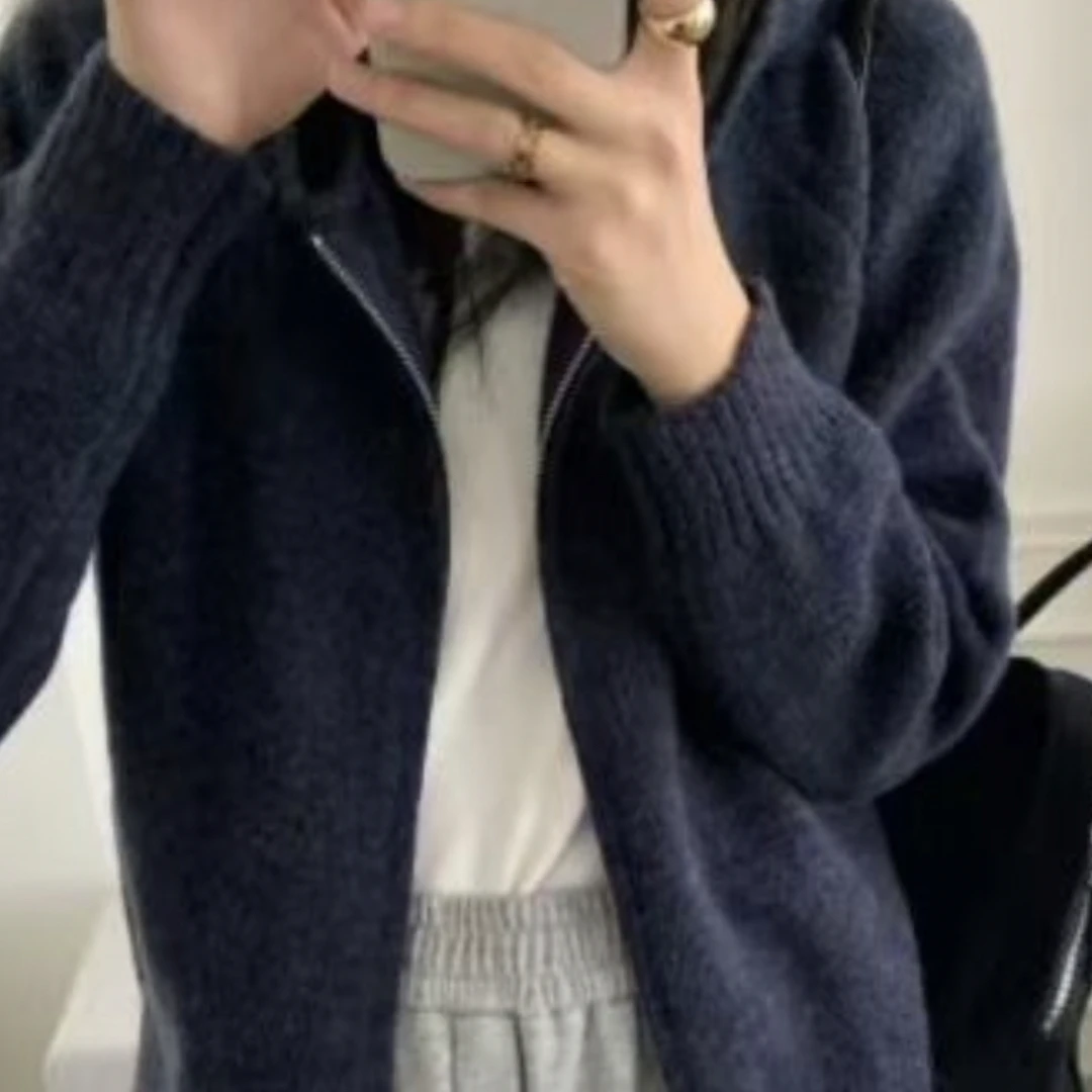 秋冬常规连帽保暖高领宽松型韩版毛针织衫毛衫针织