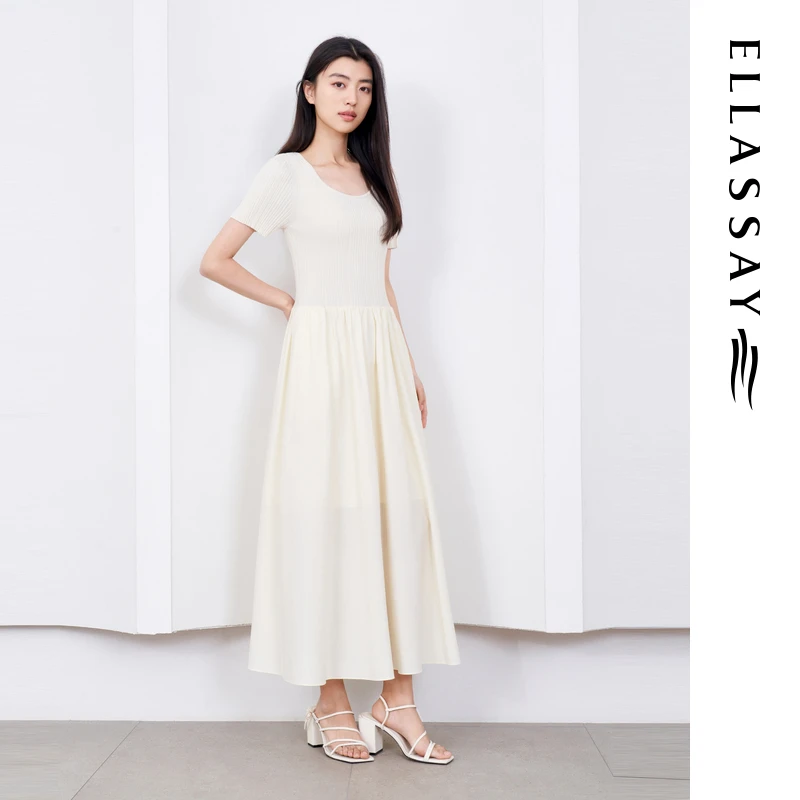 ELLASSAY歌力思25新款早春优雅修身长款针织连衣裙EWB362