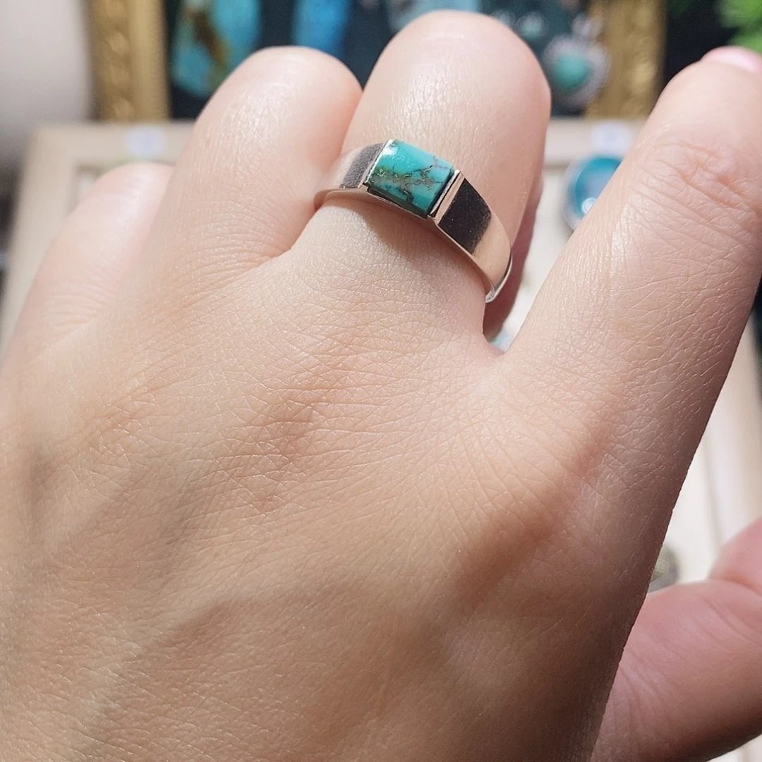 绿松石银S925镶嵌挂件