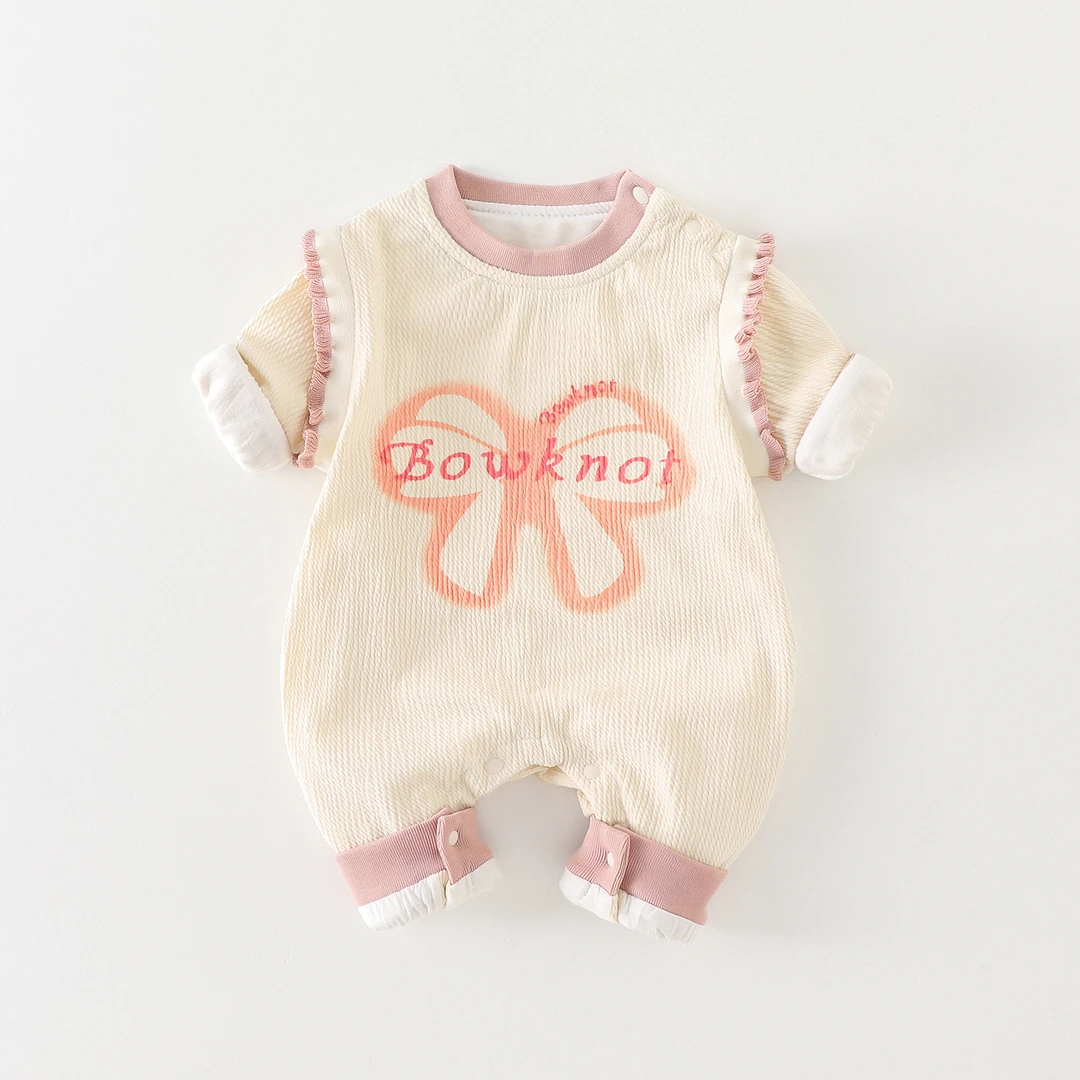 婴儿衣服秋装连体衣长袖外出服超萌可爱女宝宝春秋季哈衣爬服批发