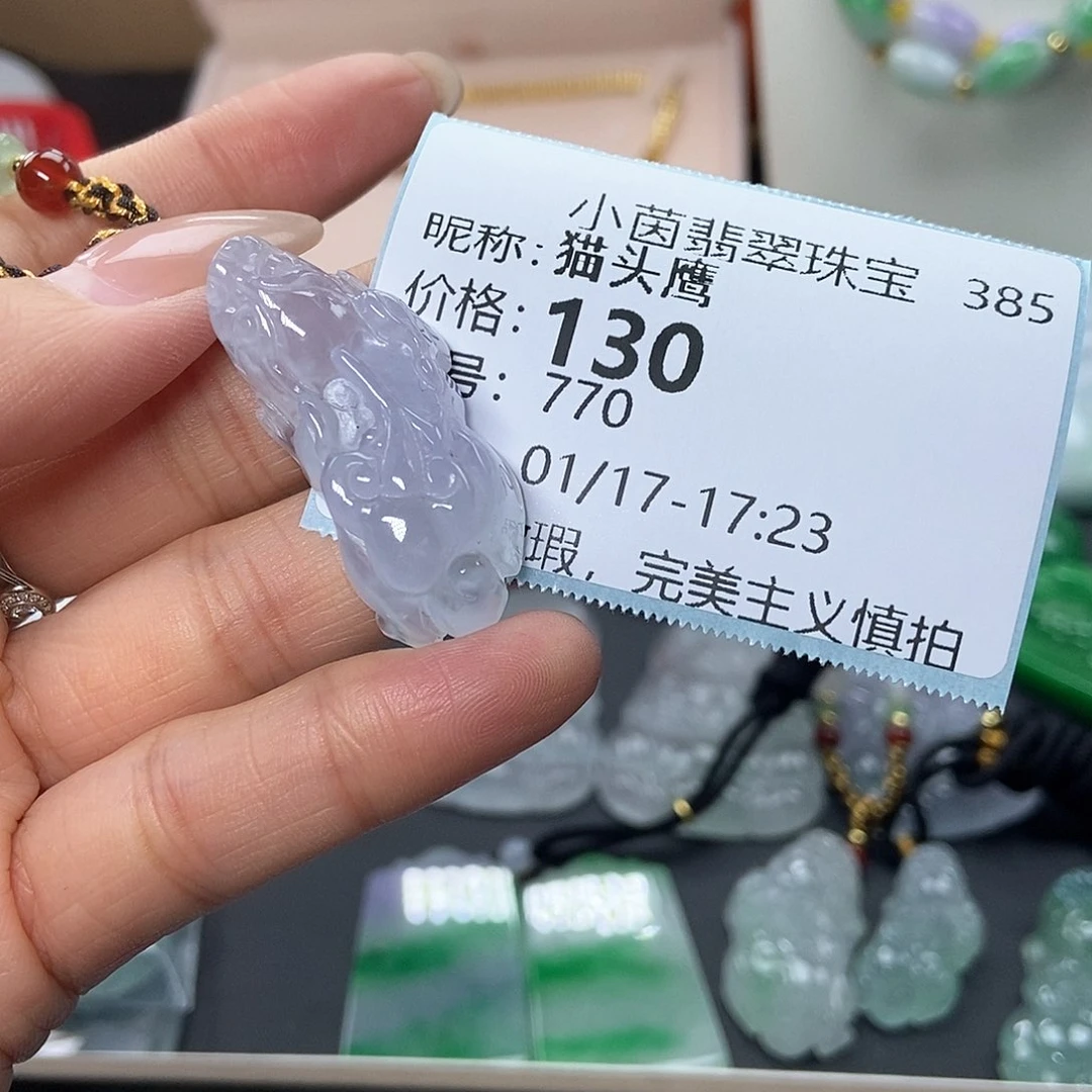 翡翠吊坠(赠链)未镶嵌猫*鹰
