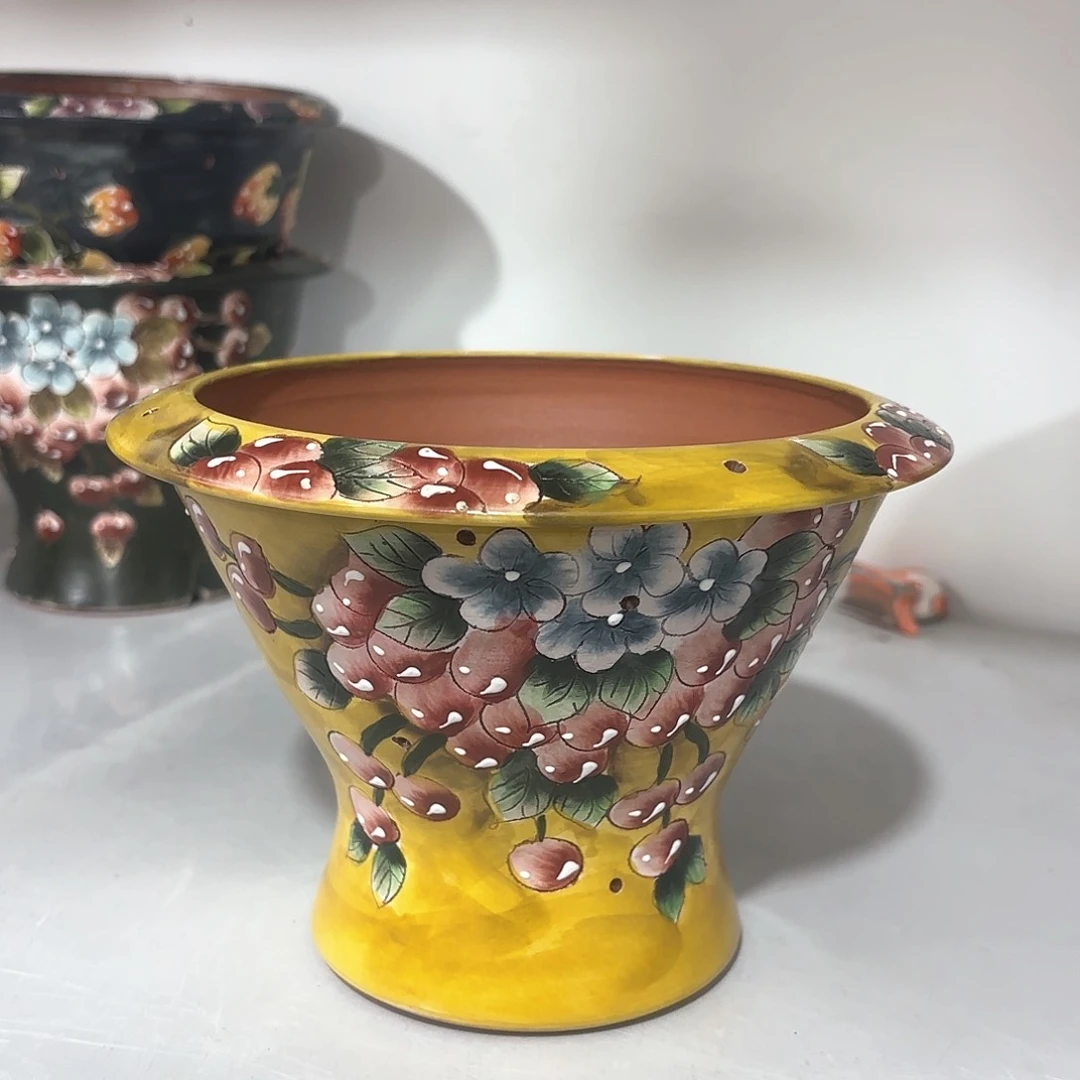 紫砂花盆手工花盆默认微瑕15.5/13