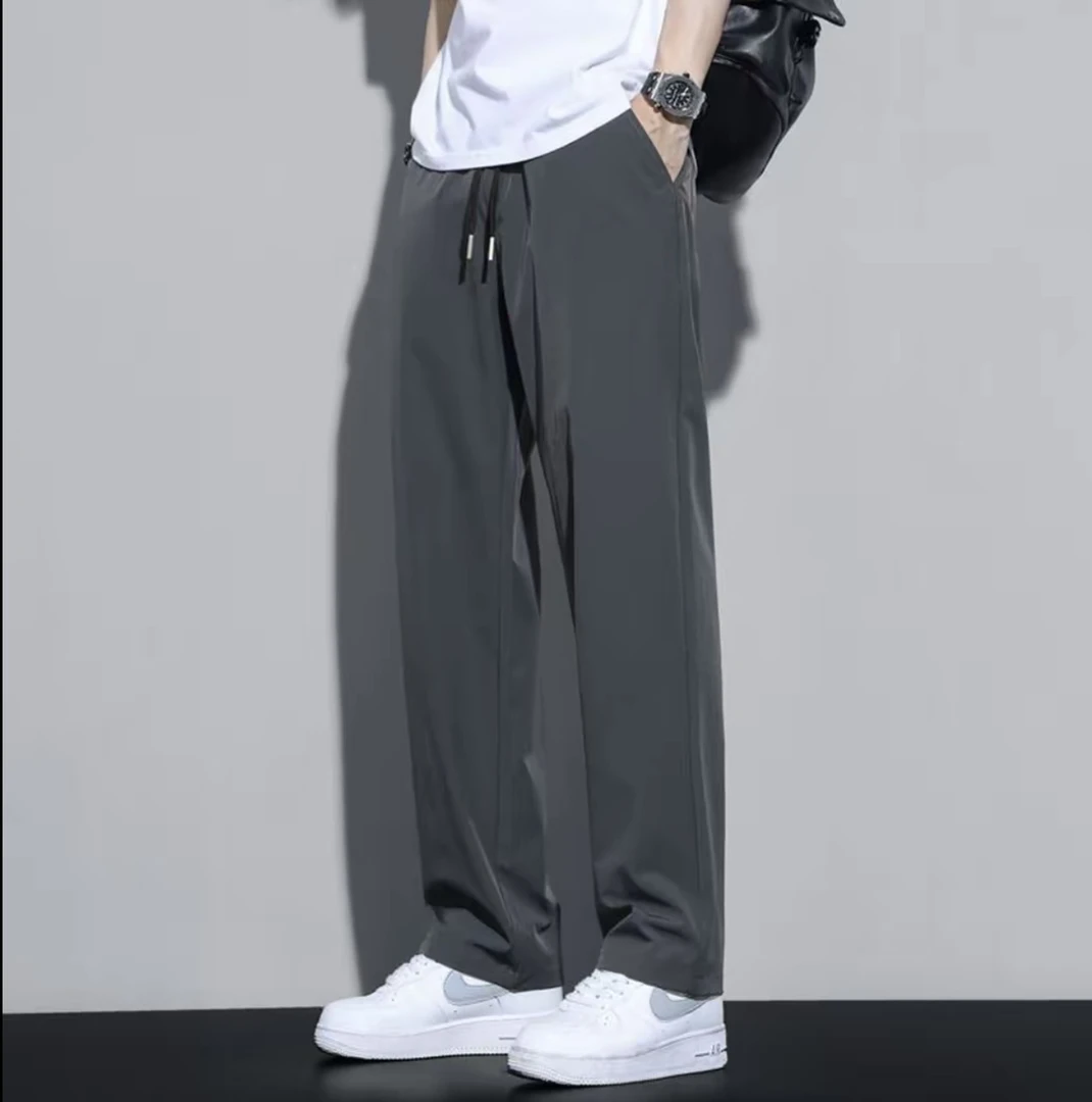 男士阔腿裤薄款休闲速干垂感百搭显瘦长裤