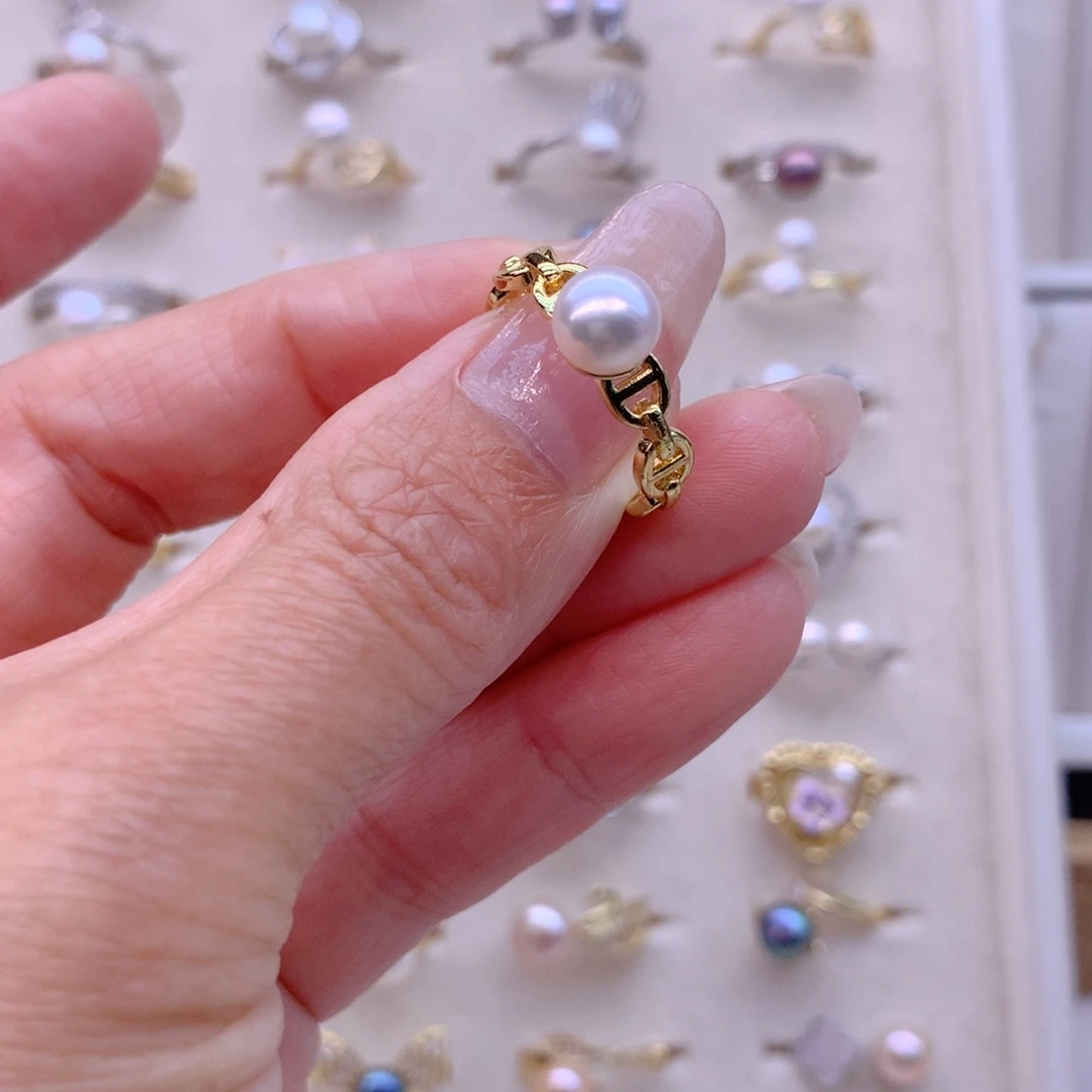 合金淡水珍珠耳饰