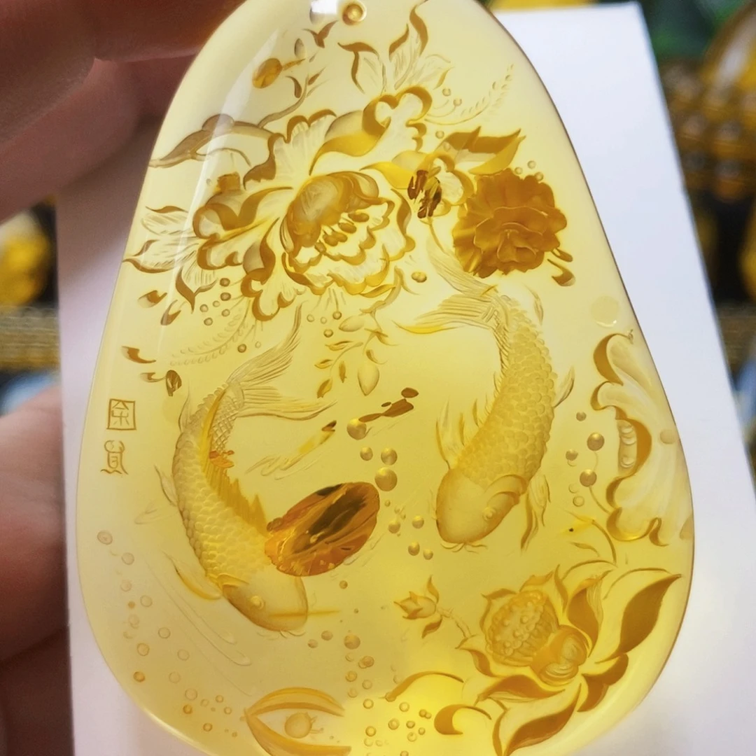 【闪购商品】未镶嵌吊坠(不含链)琥珀（花珀）
