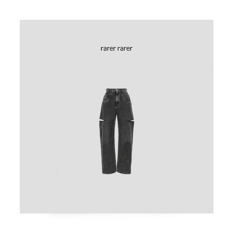 【rarer rarer】25SS夏季MM经典刀切高腰直筒牛仔裤 2502083
