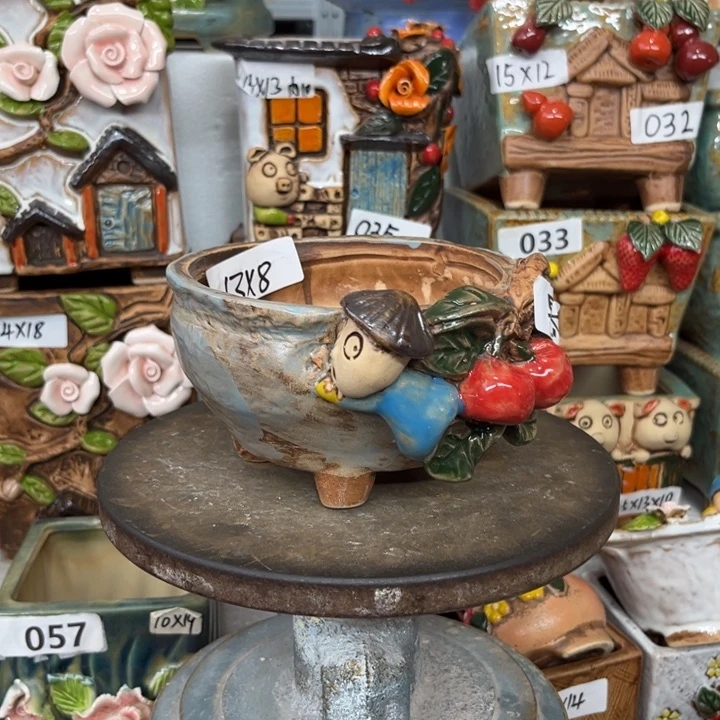 紫砂花盆粗陶材质多肉花盆