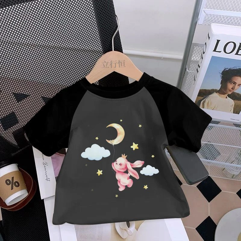 夏季童装宝宝韩系洋气宽松短袖t恤男女童可爱卡通半袖衫上衣夏天