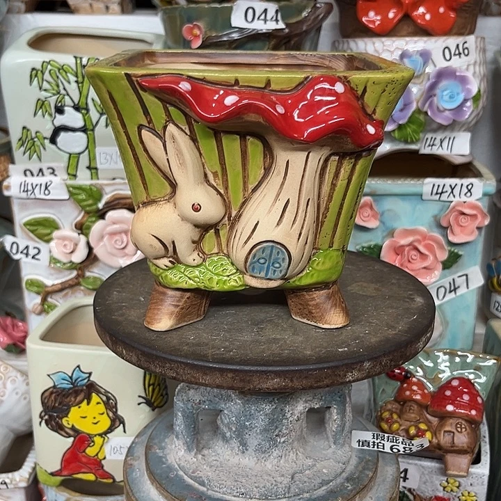 花盆紫砂粗陶材质多肉花盆