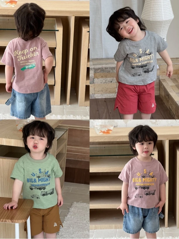 3/31【210克重工竹节棉】男小童短袖T恤夏装上衣汗衫