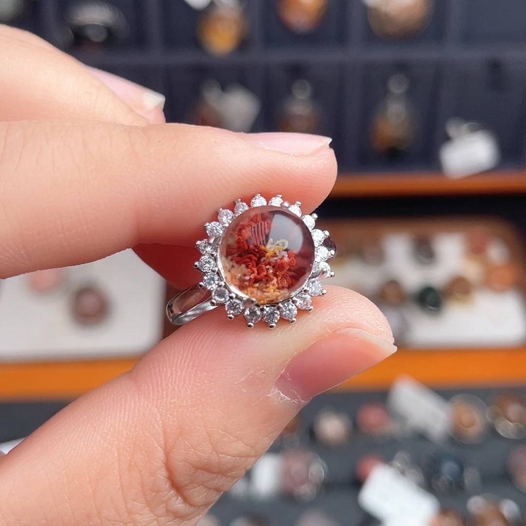 水晶戒指银S925镶嵌在*