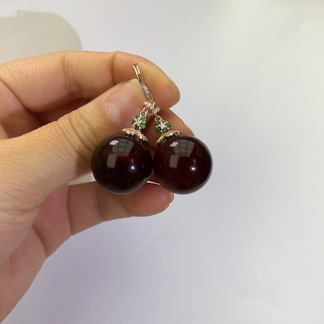 琥珀颈饰未镶嵌耳坠