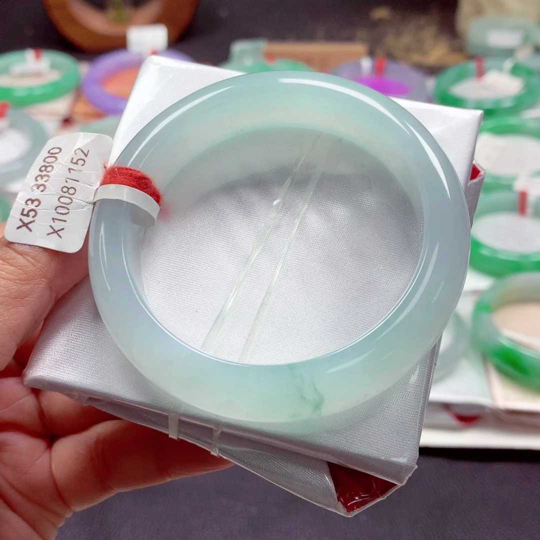 翡翠手镯未镶嵌正圈53（89）47号