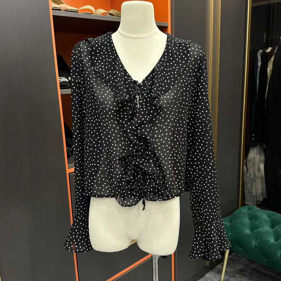 【ZM纵美】爆款时髦显瘦百搭设计感微透两穿气质雪纺衫225533