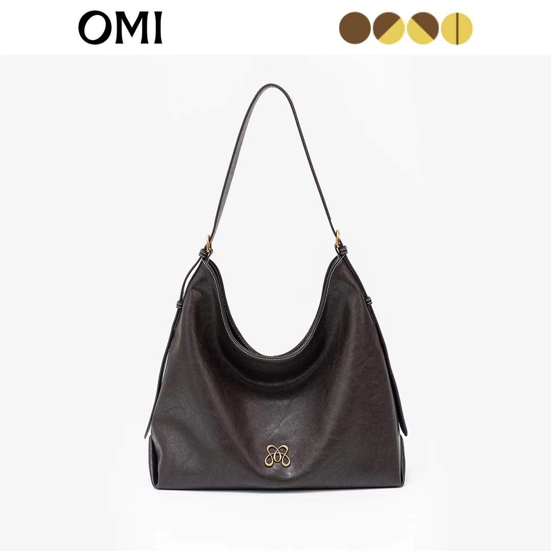 OMI/欧米2025年大版新款真皮轻奢通勤简约大容量复古单肩托特商品图