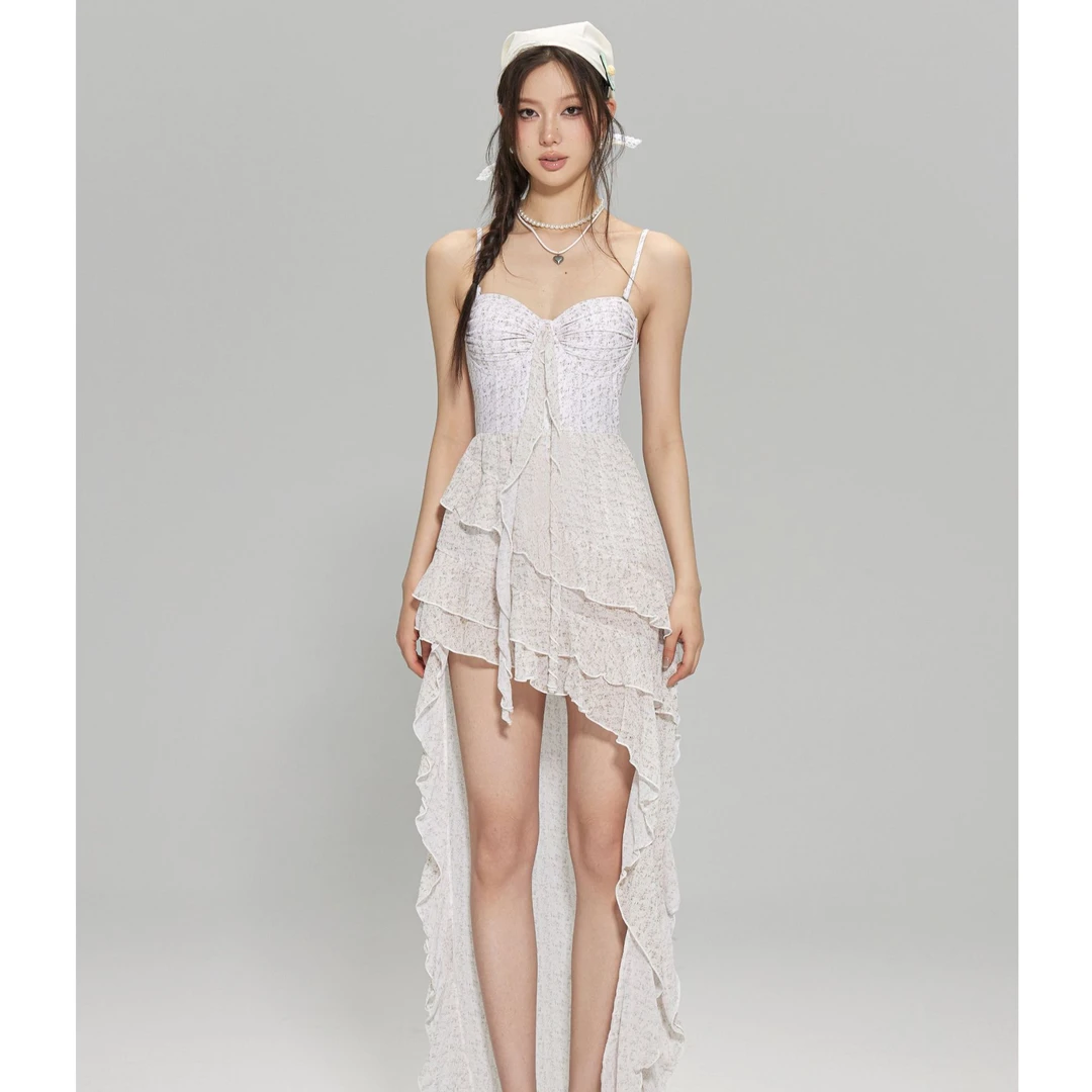 Ronglangsi/荣浪斯温泉海岛沙滩度假纯欲连体裙式泳衣夏季#8422