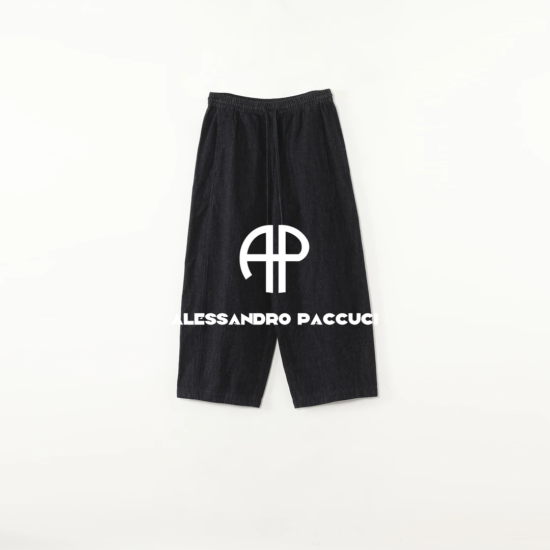 AP洛哥54259KC【羊毛气球牛仔裤】松紧系带腰时尚百搭休闲九分裤