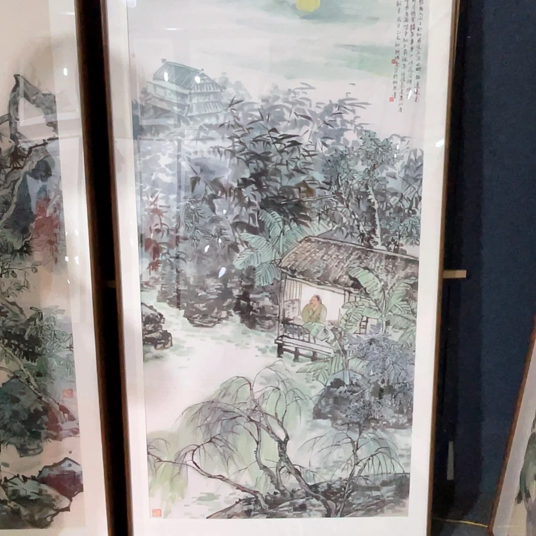 国画手绘画作品带框80/160