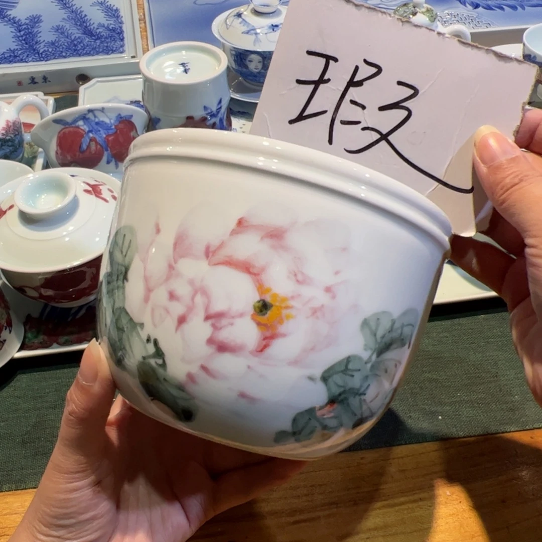 杯原矿青花釉里红瓷器