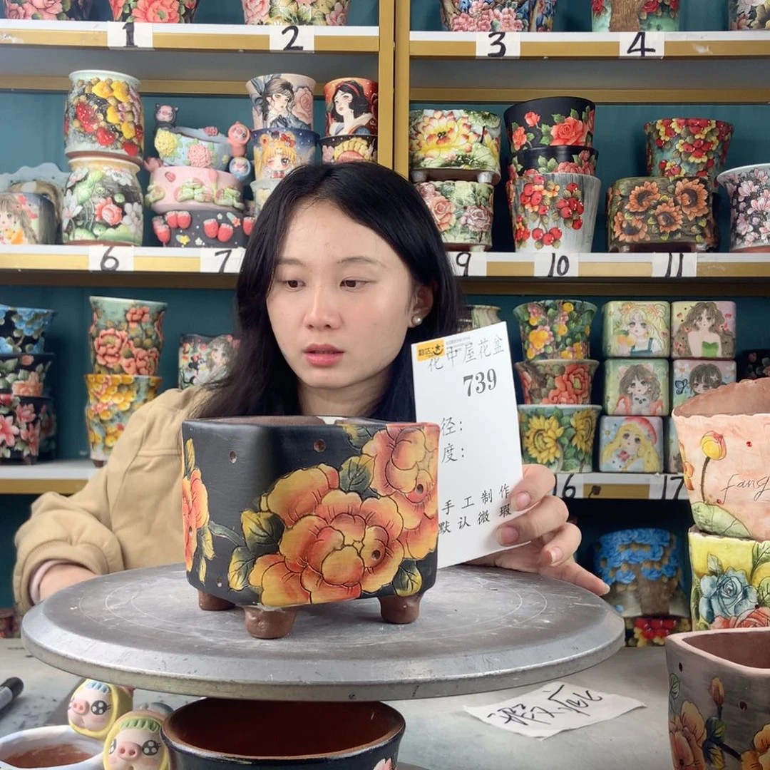 景德镇手工花盆739