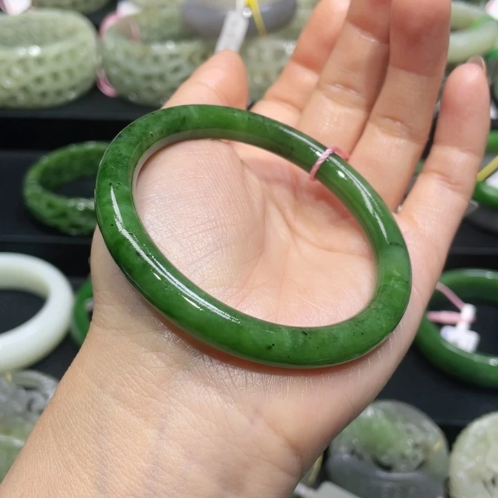 和田玉手镯55+圈口 编号23未镶嵌