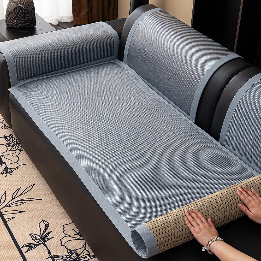 藤席沙发垫子夏季可水洗凉席坐垫防滑凉感简约沙发坐垫套罩盖背巾