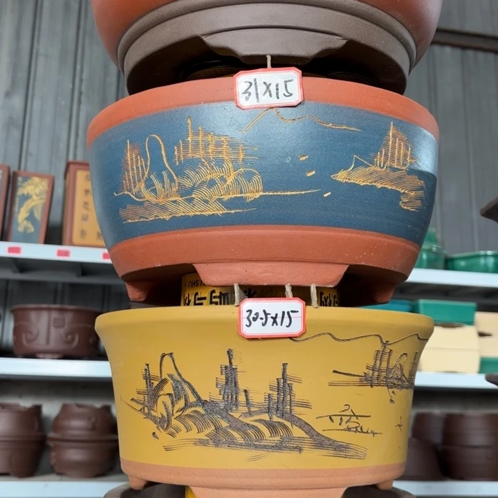 紫砂花盆100-4。