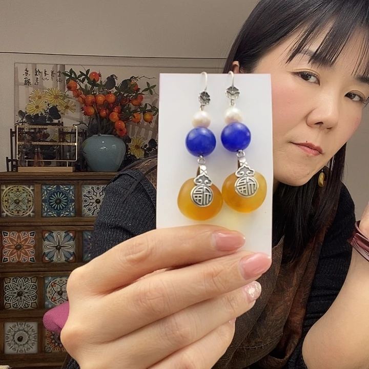 蜜蜡耳饰未镶嵌耳饰