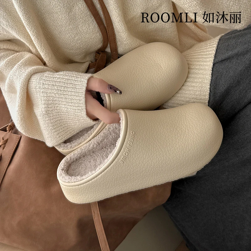 如沐丽棉拖鞋女款2025新款爆款冬防滑加厚加绒外出勃肯鞋保暖洋气