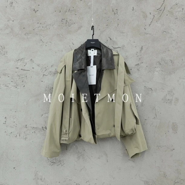 Moi et mon秋季小众气质舒适时尚拼接风衣外套简约百搭休闲外套