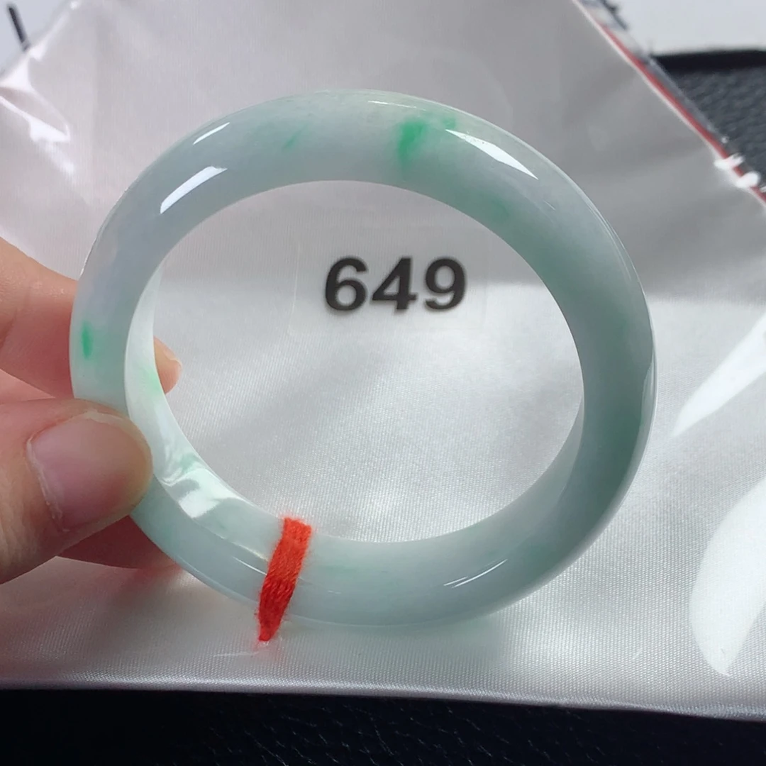 翡翠手镯未镶嵌缅甸天然翡翠手镯53圈口