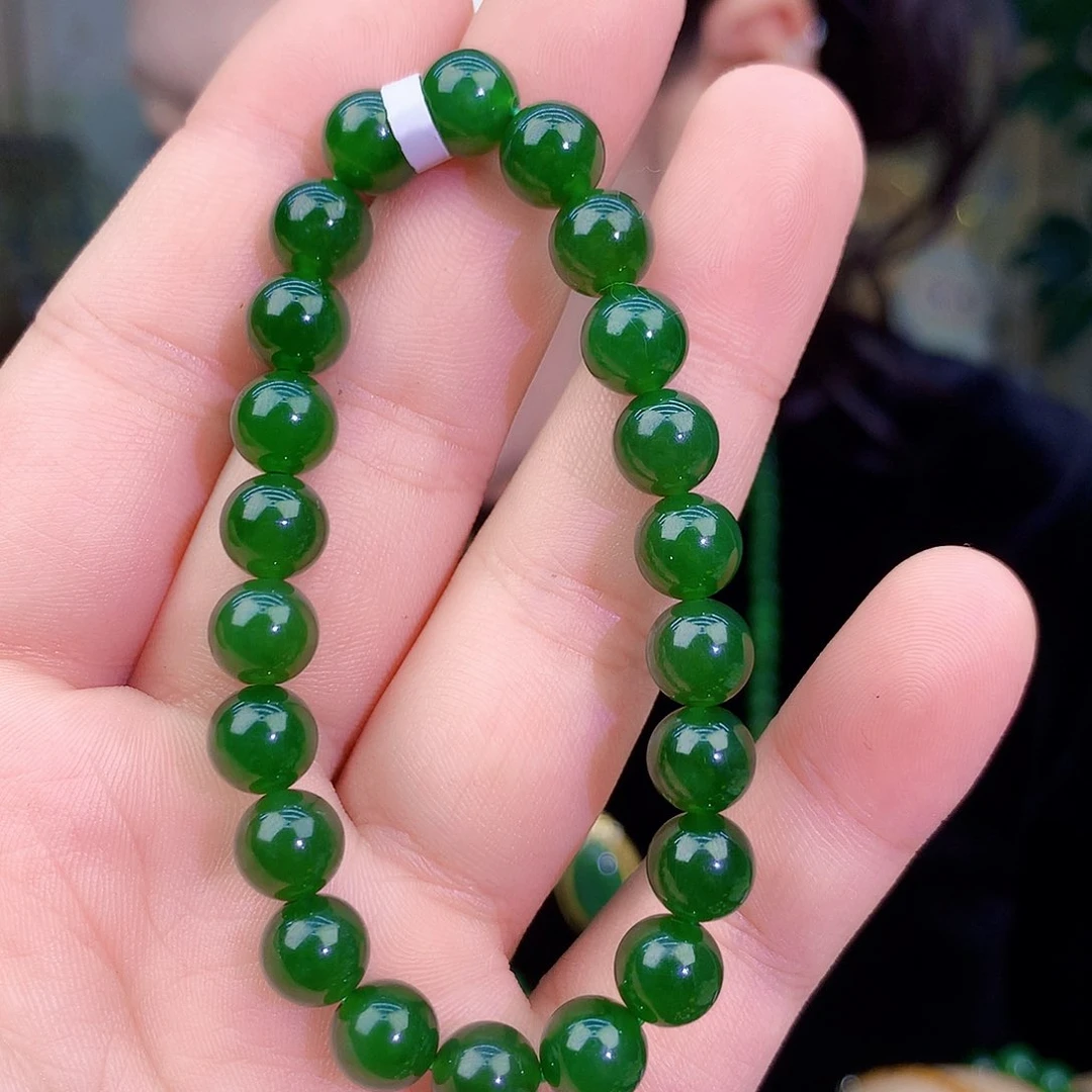 吊坠(不含链)未镶嵌和田玉（碧玉）手链