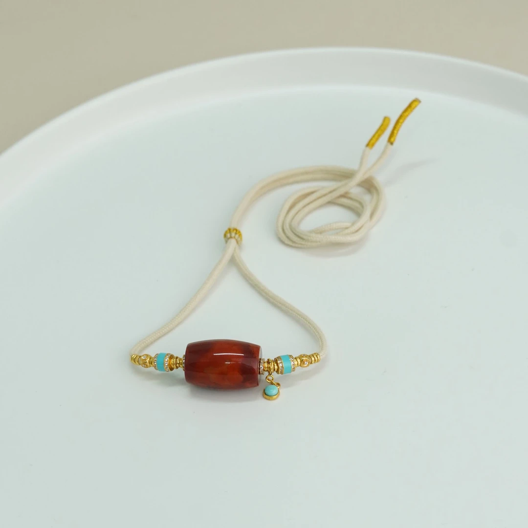 【不二】牛血红妖花-川料九口南红DIY桶珠项链（多样性发）