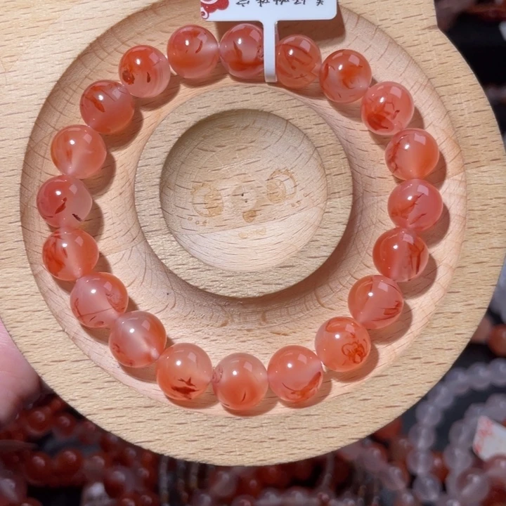 南红玛瑙未镶嵌9.5咪粉底飘花577