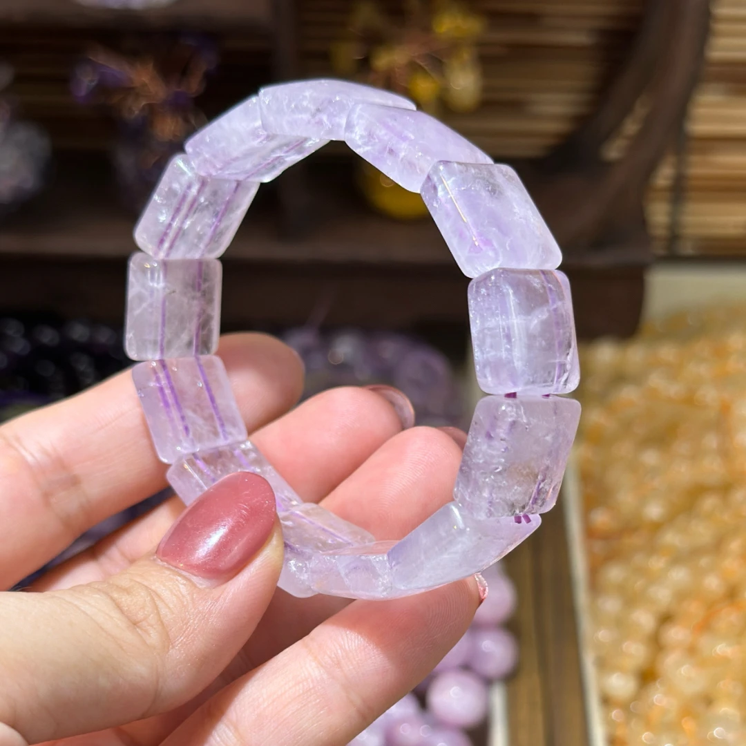 876 卡15mm+天然紫兔毛水晶手牌手串