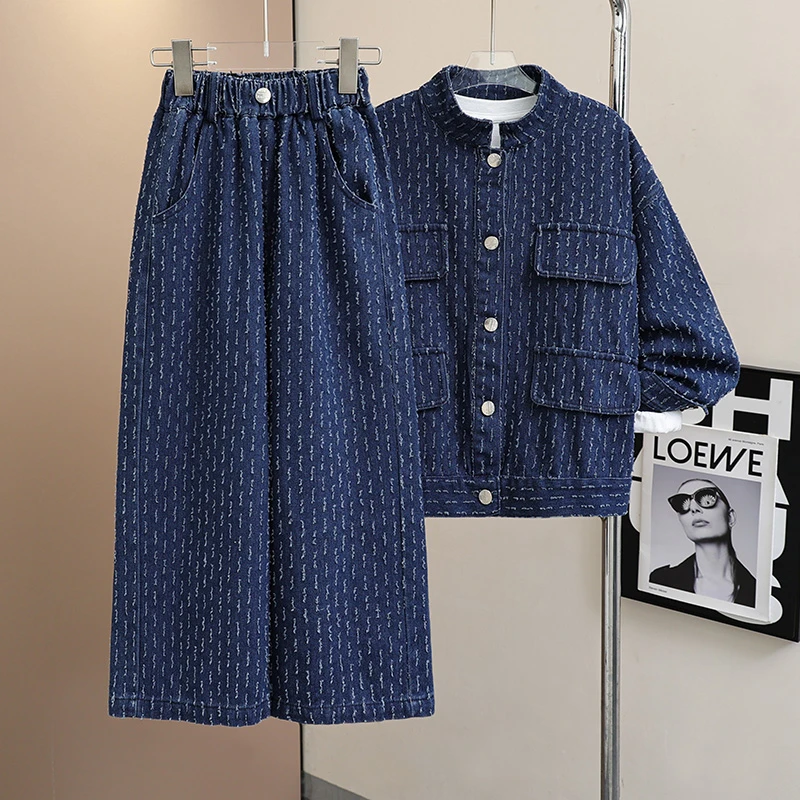 【品牌】男童中大童春秋季韩版时尚水洗软牛仔洋气宽松新款两件套装