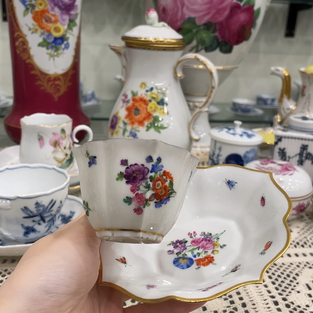 摆件中古一等葵口杯