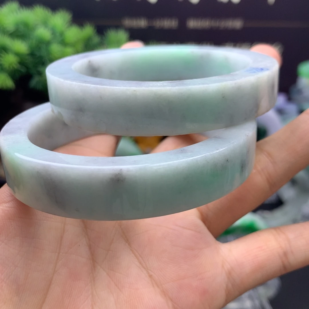 定制翡翠天然翡翠手镯未镶嵌58 59正圈 绿乌鸡