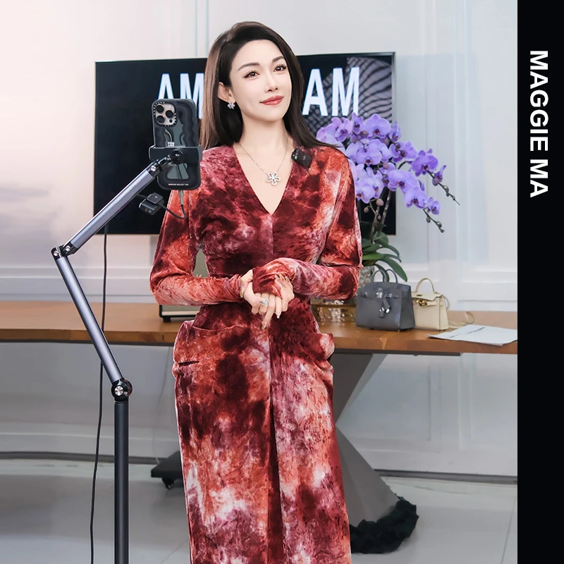 MAGGIE MA马婧轻奢气场强大女装裙子气质修身包臀内搭连衣裙013D