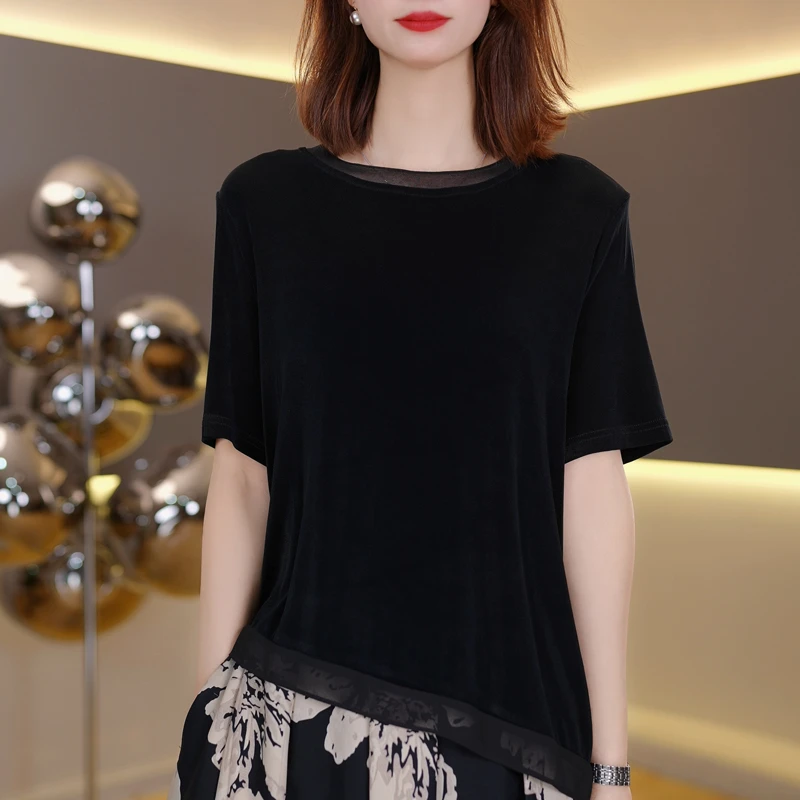 夏天透气短袖T恤女2025年夏季新款时尚百搭显瘦上衣 2961