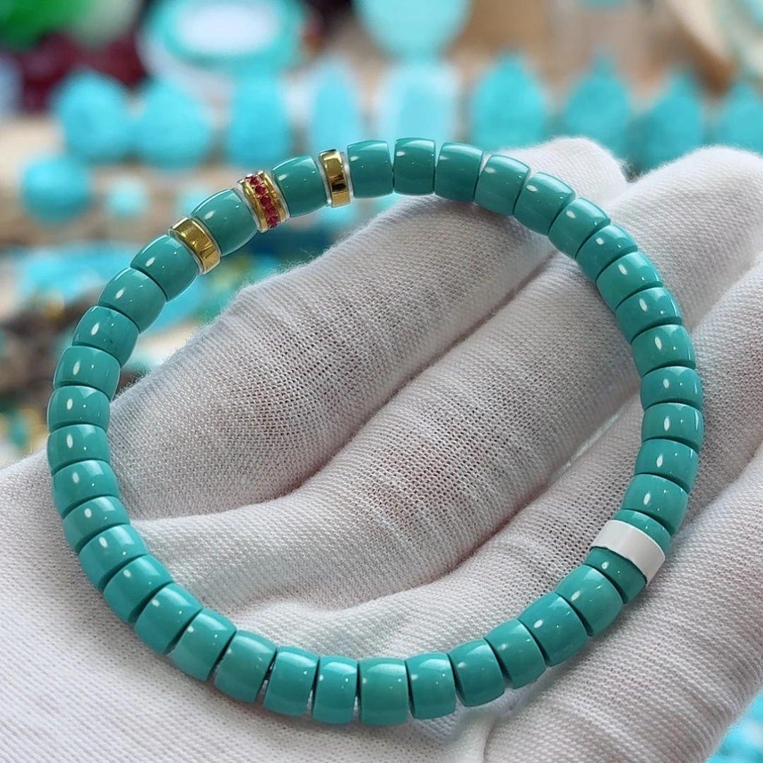 绿松石18K金镶嵌珠宝奇石6